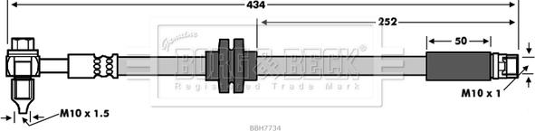 Borg & Beck BBH7734 - Bremžu šļūtene www.autospares.lv