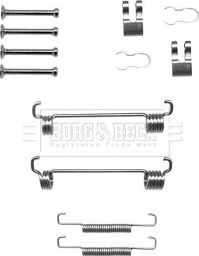 Borg & Beck BBK6189 - Piederumu komplekts, Stāvbremzes mehānisma bremžu loks www.autospares.lv