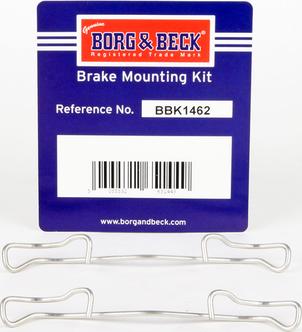 Borg & Beck BBK1462 - Piederumu komplekts, Disku bremžu uzlikas www.autospares.lv