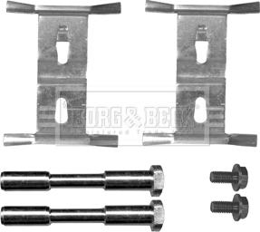 Borg & Beck BBK1419 - Piederumu komplekts, Disku bremžu uzlikas www.autospares.lv