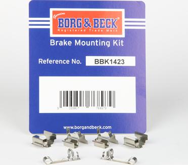 Borg & Beck BBK1423 - Piederumu komplekts, Disku bremžu uzlikas www.autospares.lv