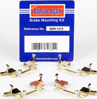 Borg & Beck BBK1479 - Piederumu komplekts, Disku bremžu uzlikas www.autospares.lv