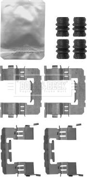 Borg & Beck BBK1595 - Piederumu komplekts, Disku bremžu uzlikas www.autospares.lv