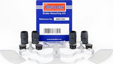 Borg & Beck BBK1560 - Piederumu komplekts, Disku bremžu uzlikas www.autospares.lv