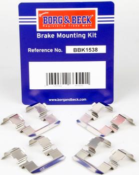 Borg & Beck BBK1538 - Комплектующие для колодок дискового тормоза www.autospares.lv