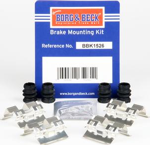 Borg & Beck BBK1526 - Piederumu komplekts, Disku bremžu uzlikas www.autospares.lv