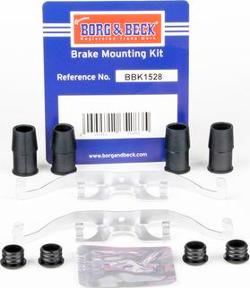 Borg & Beck BBK1528 - Piederumu komplekts, Disku bremžu uzlikas www.autospares.lv