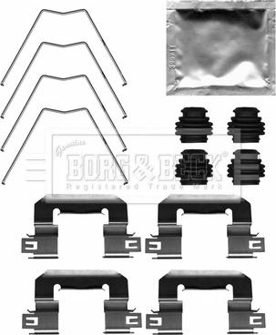 Borg & Beck BBK1665 - Piederumu komplekts, Disku bremžu uzlikas www.autospares.lv