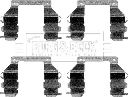 Borg & Beck BBK1098 - Piederumu komplekts, Disku bremžu uzlikas www.autospares.lv