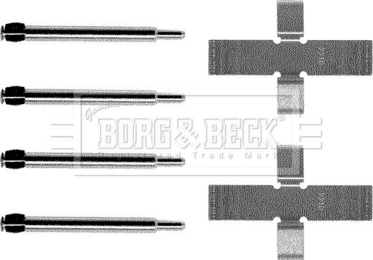 Borg & Beck BBK1002 - Piederumu komplekts, Disku bremžu uzlikas www.autospares.lv