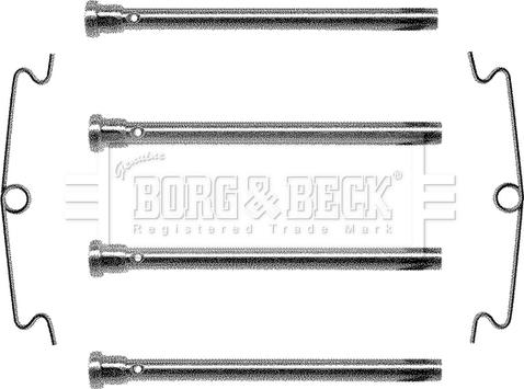 Borg & Beck BBK1023 - Piederumu komplekts, Disku bremžu uzlikas www.autospares.lv