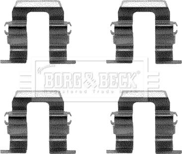 Borg & Beck BBK1141 - Piederumu komplekts, Disku bremžu uzlikas www.autospares.lv