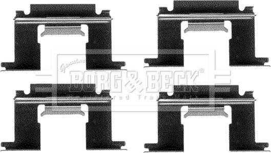 Borg & Beck BBK1117 - Piederumu komplekts, Disku bremžu uzlikas www.autospares.lv