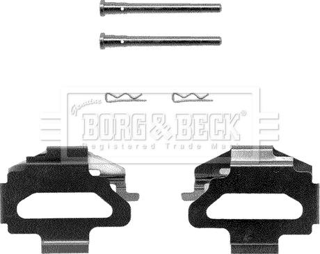 Borg & Beck BBK1125 - Piederumu komplekts, Disku bremžu uzlikas www.autospares.lv