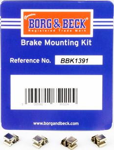 Borg & Beck BBK1391 - Piederumu komplekts, Disku bremžu uzlikas www.autospares.lv