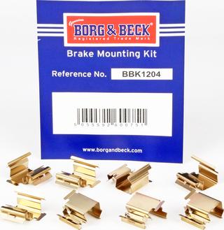 Borg & Beck BBK1204 - Accessory Kit for disc brake Pads www.autospares.lv