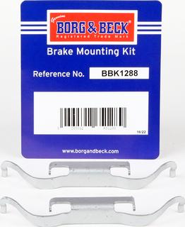 Borg & Beck BBK1288 - Piederumu komplekts, Disku bremžu uzlikas www.autospares.lv