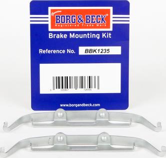 Borg & Beck BBK1235 - Piederumu komplekts, Disku bremžu uzlikas www.autospares.lv