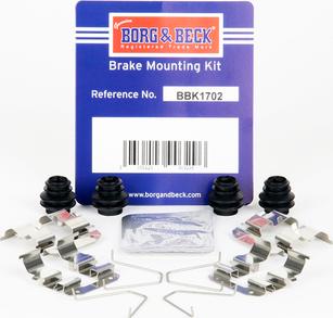 Borg & Beck BBK1702 - Piederumu komplekts, Disku bremžu uzlikas autospares.lv