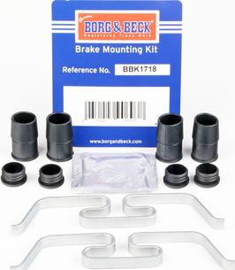 Borg & Beck BBK1718 - Piederumu komplekts, Disku bremžu uzlikas www.autospares.lv