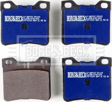 Borg & Beck BBP1537 - Bremžu uzliku kompl., Disku bremzes www.autospares.lv