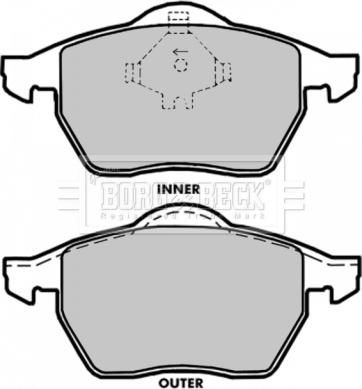 Borg & Beck BBP1696 - Brake Pad Set, disc brake www.autospares.lv