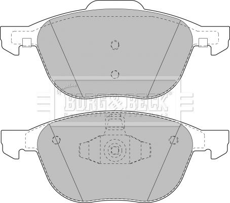 Borg & Beck BBP1864 - Bremžu uzliku kompl., Disku bremzes www.autospares.lv