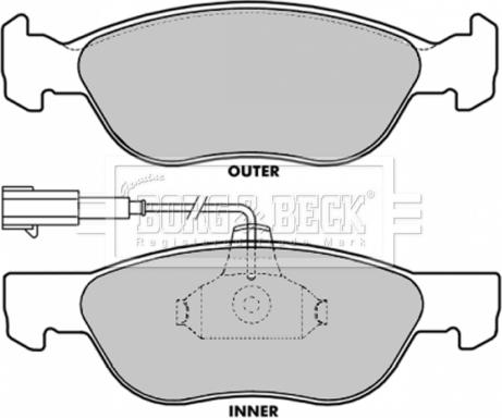 Borg & Beck BBP1387 - Bremžu uzliku kompl., Disku bremzes autospares.lv