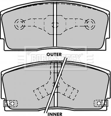 Borg & Beck BBP1241 - Bremžu uzliku kompl., Disku bremzes www.autospares.lv