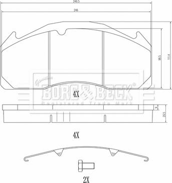 Borg & Beck BBP33008HD - Bremžu uzliku kompl., Disku bremzes www.autospares.lv