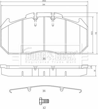 Borg & Beck BBP33003HD - Bremžu uzliku kompl., Disku bremzes www.autospares.lv