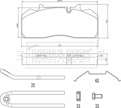 Borg & Beck BBP33007HD - Bremžu uzliku kompl., Disku bremzes www.autospares.lv