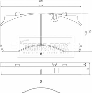 Borg & Beck BBP33016 - Bremžu uzliku kompl., Disku bremzes www.autospares.lv