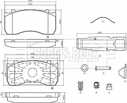 Borg & Beck BBP33010 - Brake Pad Set, disc brake www.autospares.lv