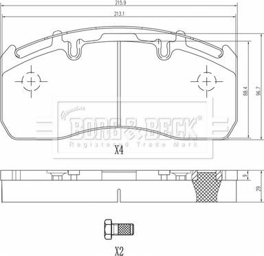 Borg & Beck BBP33013 - Bremžu uzliku kompl., Disku bremzes www.autospares.lv