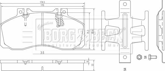 Borg & Beck BBP33034 - Bremžu uzliku kompl., Disku bremzes autospares.lv