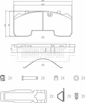 Borg & Beck BBP32999 - Bremžu uzliku kompl., Disku bremzes www.autospares.lv