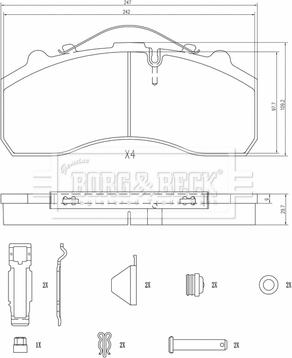 Borg & Beck BBP32997HD - Bremžu uzliku kompl., Disku bremzes www.autospares.lv