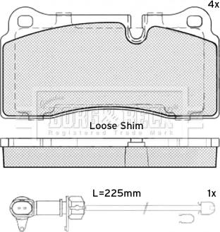 Borg & Beck BBP2496 - Bremžu uzliku kompl., Disku bremzes www.autospares.lv