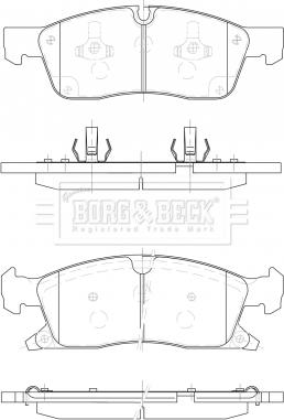 Borg & Beck BBP2491 - Bremžu uzliku kompl., Disku bremzes www.autospares.lv