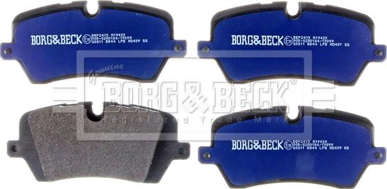 Borg & Beck BBP2415 - Bremžu uzliku kompl., Disku bremzes www.autospares.lv