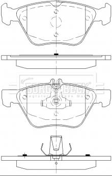 Borg & Beck BBP2488 - Bremžu uzliku kompl., Disku bremzes www.autospares.lv