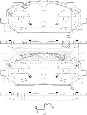 Borg & Beck BBP2595 - Bremžu uzliku kompl., Disku bremzes www.autospares.lv