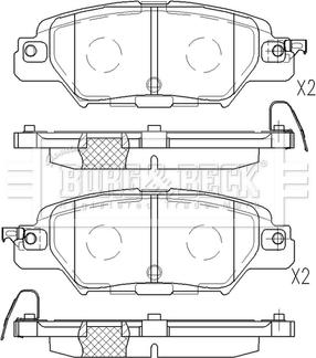 Borg & Beck BBP2598 - Bremžu uzliku kompl., Disku bremzes www.autospares.lv