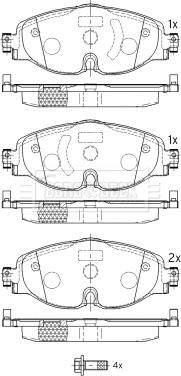 Borg & Beck BBP2550 - Bremžu uzliku kompl., Disku bremzes www.autospares.lv