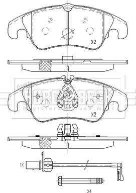 Borg & Beck BBP2565 - Bremžu uzliku kompl., Disku bremzes www.autospares.lv