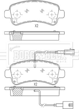 Borg & Beck BBP2560 - Bremžu uzliku kompl., Disku bremzes www.autospares.lv