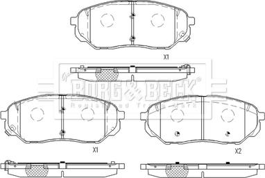 Borg & Beck BBP2561 - Bremžu uzliku kompl., Disku bremzes www.autospares.lv