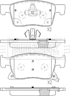 Borg & Beck BBP2568 - Bremžu uzliku kompl., Disku bremzes www.autospares.lv