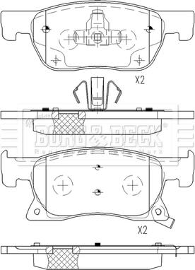 Borg & Beck BBP2567 - Bremžu uzliku kompl., Disku bremzes www.autospares.lv